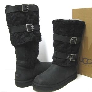 UGG Black Winter Boots with Buckle and Suede Finish
